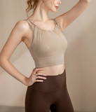 メッシュ切替スポーツブラ｜日常生活でもスポーツでも着用OKスポーツブラ｜カップ付きスポーツブラ