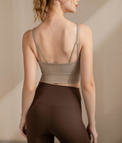 メッシュ切替スポーツブラ｜日常生活でもスポーツでも着用OKスポーツブラ｜カップ付きスポーツブラ