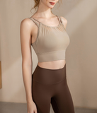 メッシュ切替スポーツブラ｜日常生活でもスポーツでも着用OKスポーツブラ｜カップ付きスポーツブラ